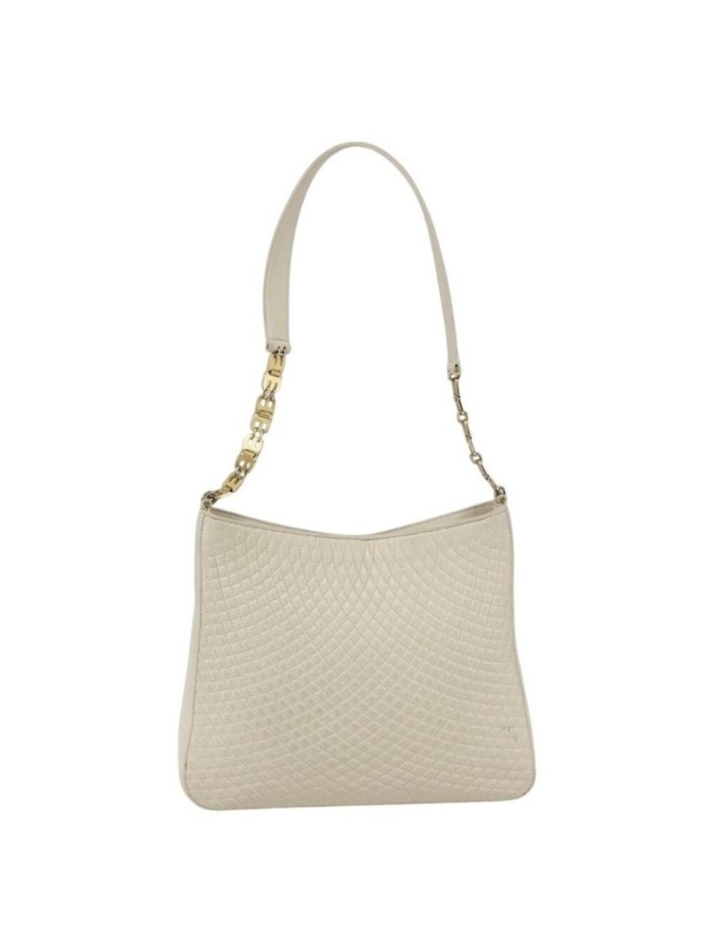 Authentic BALLY Shoulder Bag Leather Ivory Gold - Picture 9 of 16